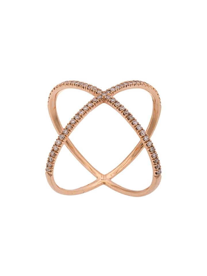 Eva Fehren 18kt Rose Gold X Diamond Ring