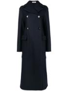 Jil Sander Long Double Breasted Coat - Blue