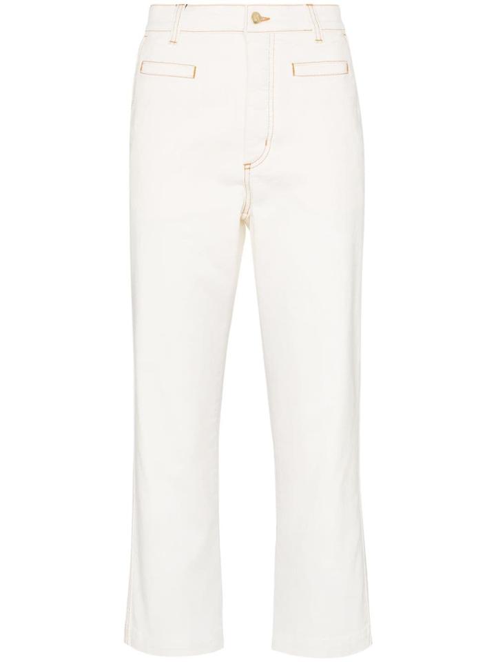 Loewe High-waisted Multi-pocket Cropped Jeans - White