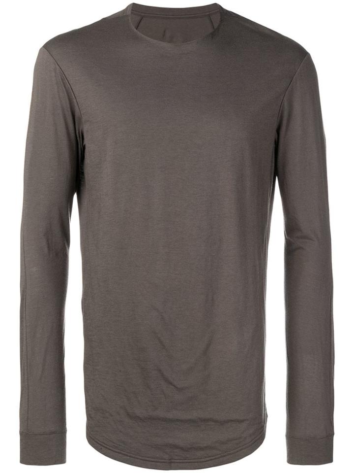Devoa Round Neck Jersey Top - Grey
