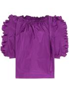 See By Chloé Ruffle-trimmed Taffeta Top - Purple