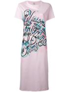Kenzo - Kenzo Lyrics T-shirt Dress - Women - Cotton - L, Pink/purple, Cotton