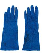 Gucci Floral Lace Gloves - Blue