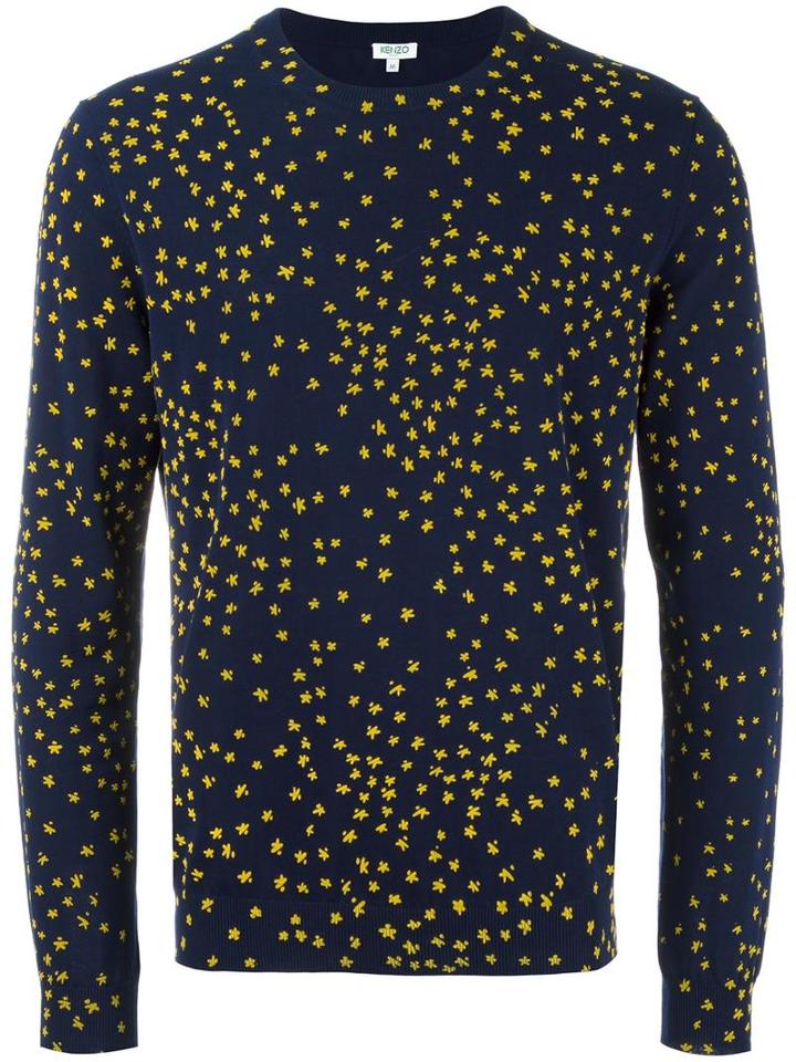 Kenzo K Intarsia Jumper, Men's, Size: Large, Blue, Cotton