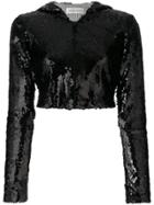 Faith Connexion Cropped Sequinned Jacket - Black