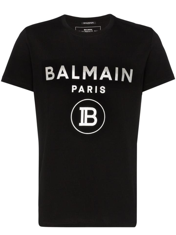 Balmain Paris Logo Print T-shirt - Black