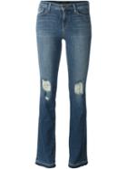 J Brand Distressed Bootcut Jeans, Women's, Size: 28, Blue, Cotton/polyester/spandex/elastane