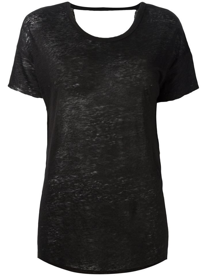 Thom Krom Open Back T-shirt, Women's, Size: Medium, Black, Linen/flax