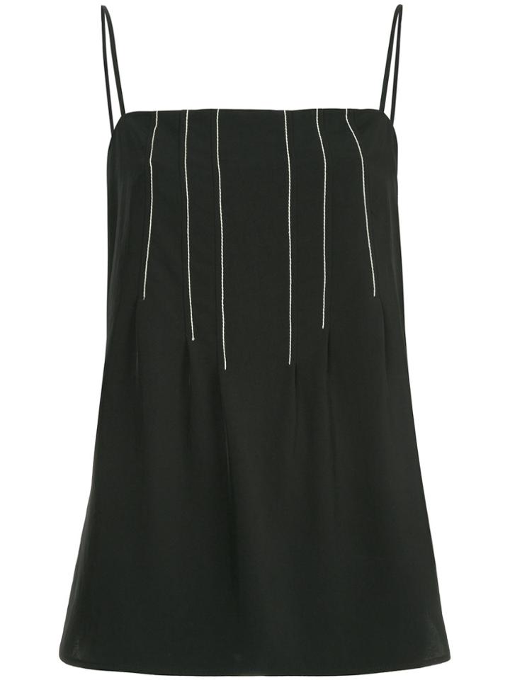 Bassike Contrast Stitch Top - Black
