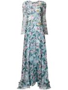 Antonio Marras Embroidered Floral Maxi Dress - Blue