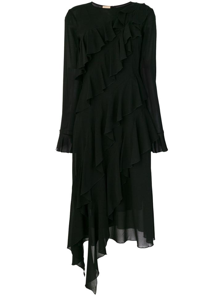 Pascal Millet Frill Panel Dress - Black
