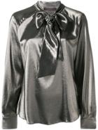 Max Mara Neck-tied Long Sleeve Blouse - Gold