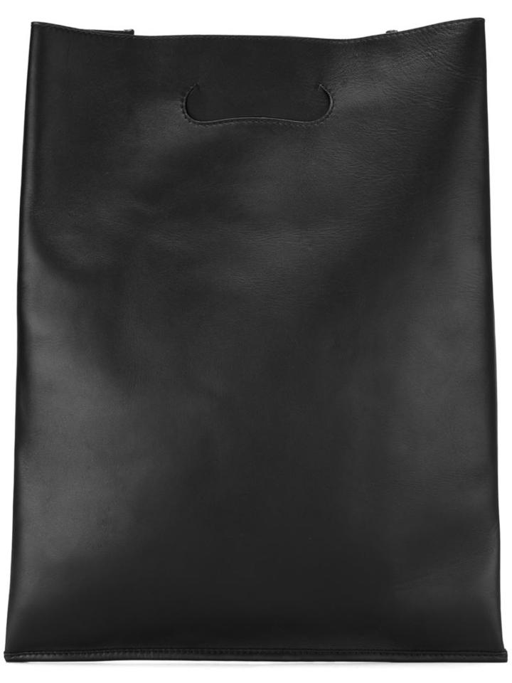 Maison Margiela Large Slim Tote, Women's, Black, Leather
