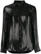 Saint Laurent Striped Patent Shirt - Black