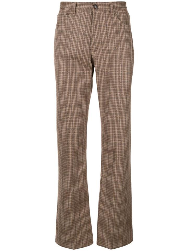 Marni Checkered Straight Leg Trousers - Brown