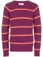 Ami Alexandre Mattiussi Striped Crewneck Sweater - Pink