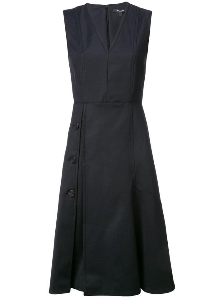 Derek Lam V-neck Tailored Dress - Black