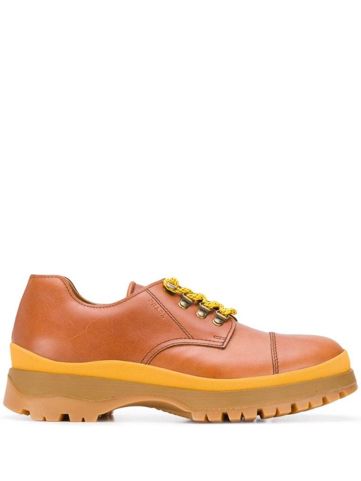 Prada Chunky Sole Brogues - Brown