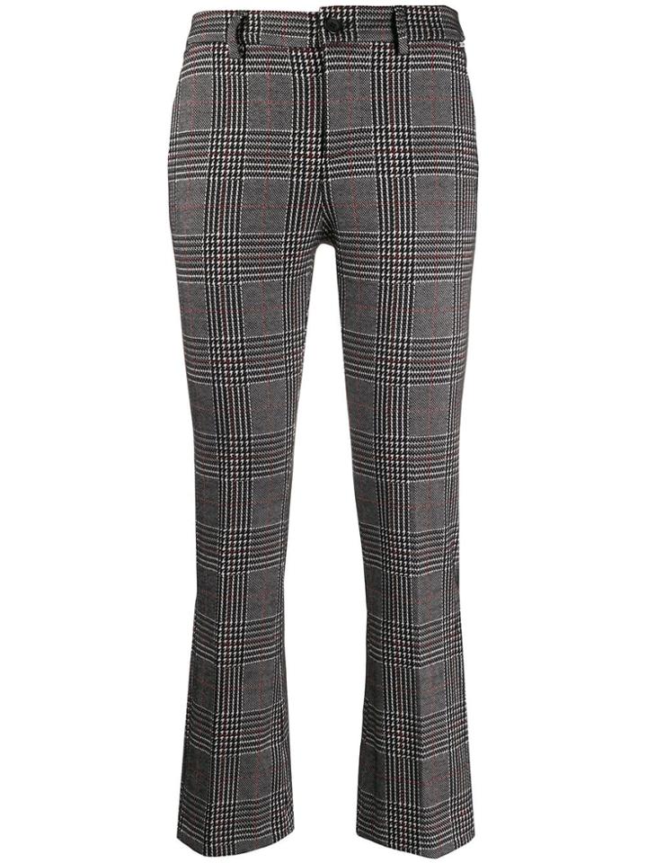 Liu Jo Cropped Houndstooth Trousers - Black
