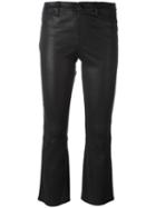 J Brand 'selena' Cropped Trousers, Women's, Size: 27, Black, Lamb Skin
