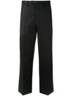 Raf Simons Slim-fit Turn-up Trousers - Black