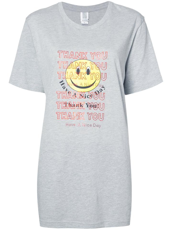Rosie Assoulin - Smiley Face T-shirt - Women - Cotton - S, Grey, Cotton