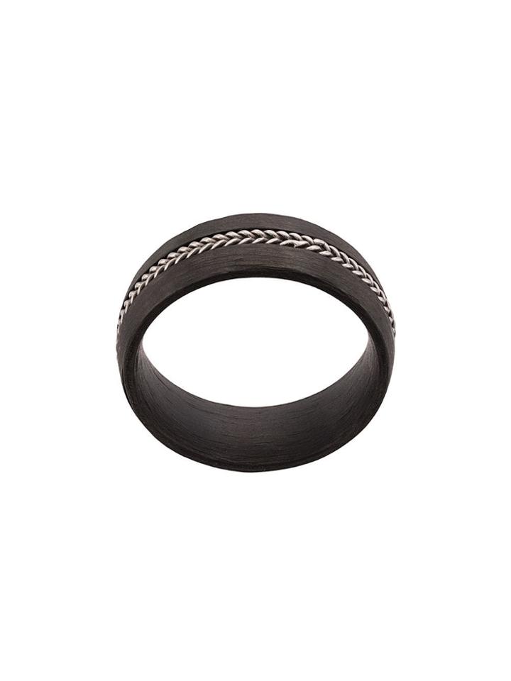 Nialaya Jewelry Chain Embellished Ring - Black