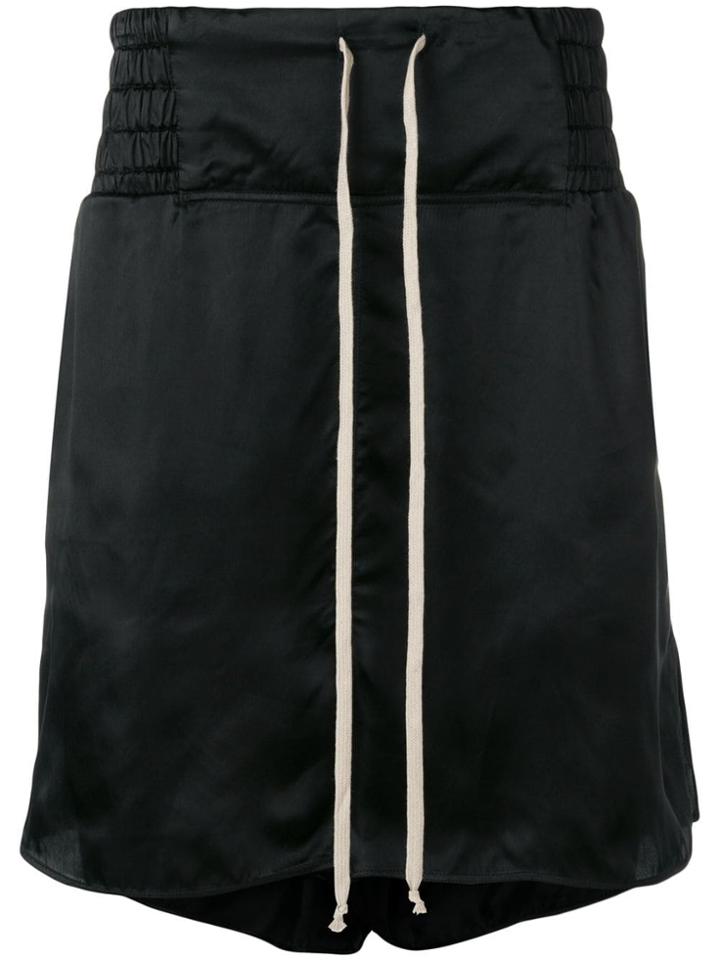 Rick Owens High Low Track Shorts - Black