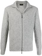 Dell'oglio Knitted Zip-front Sweatshirt - Grey