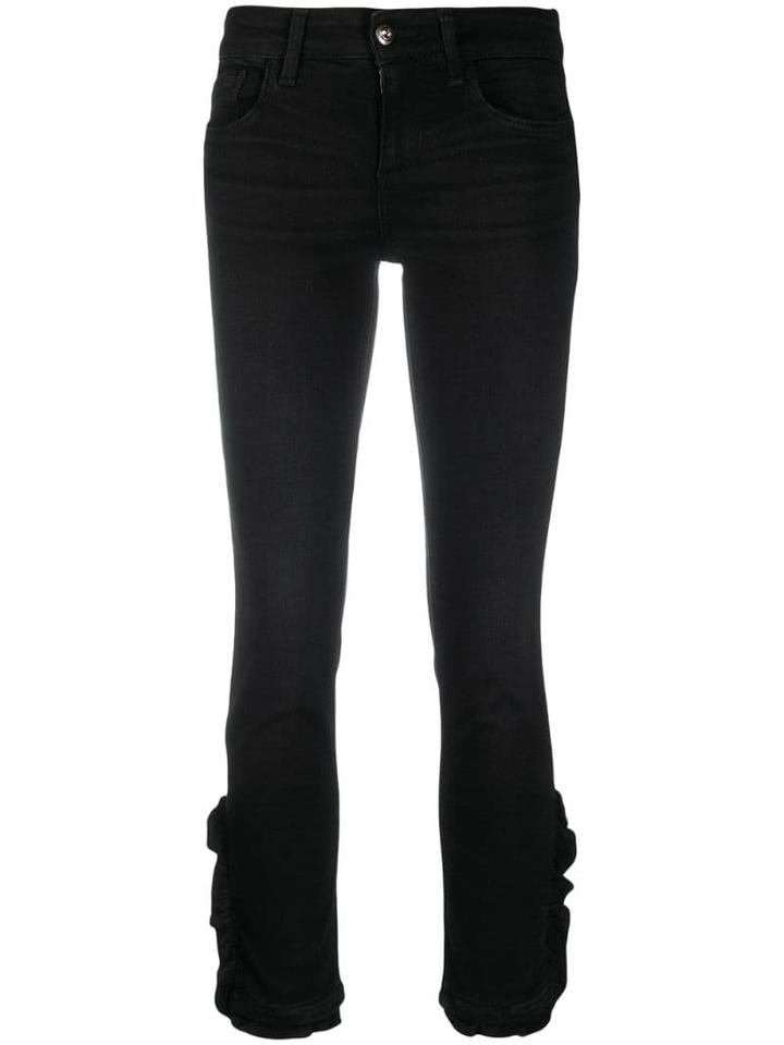 Liu Jo Ruffle Hem Skinny Jeans - Black