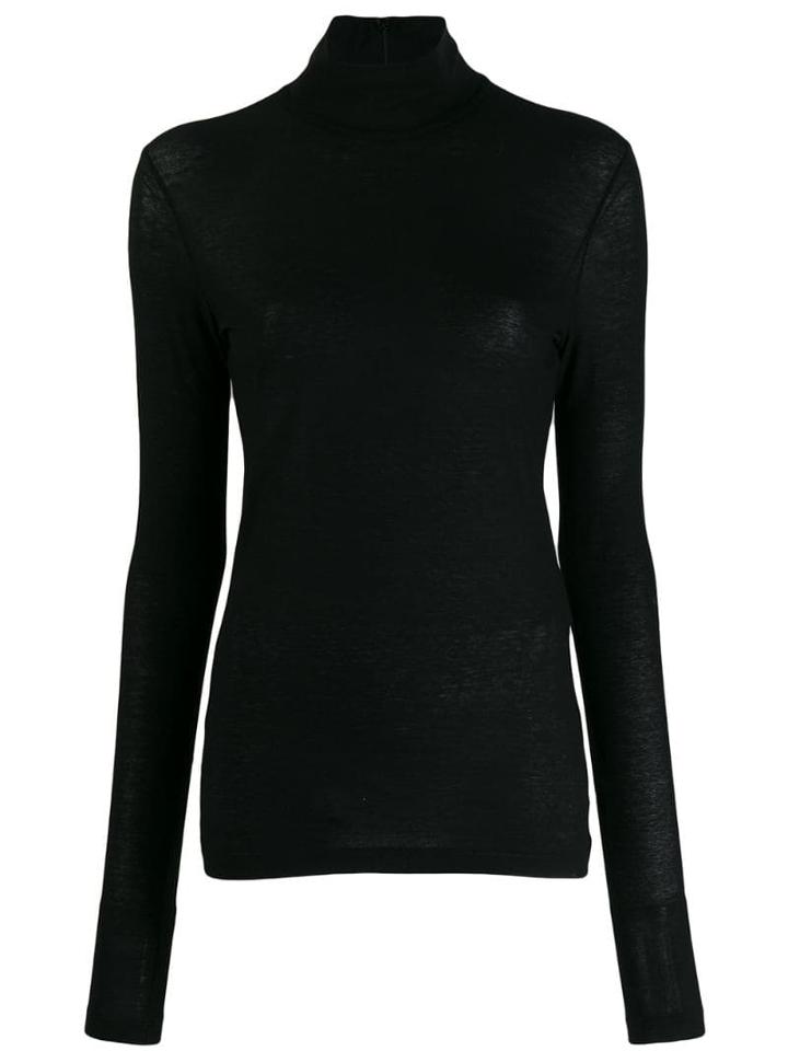 Jil Sander Turtle Neck Sweater - Black