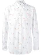 Thom Browne Embroidered Dog Shirt, Men's, Size: 4, White, Cotton