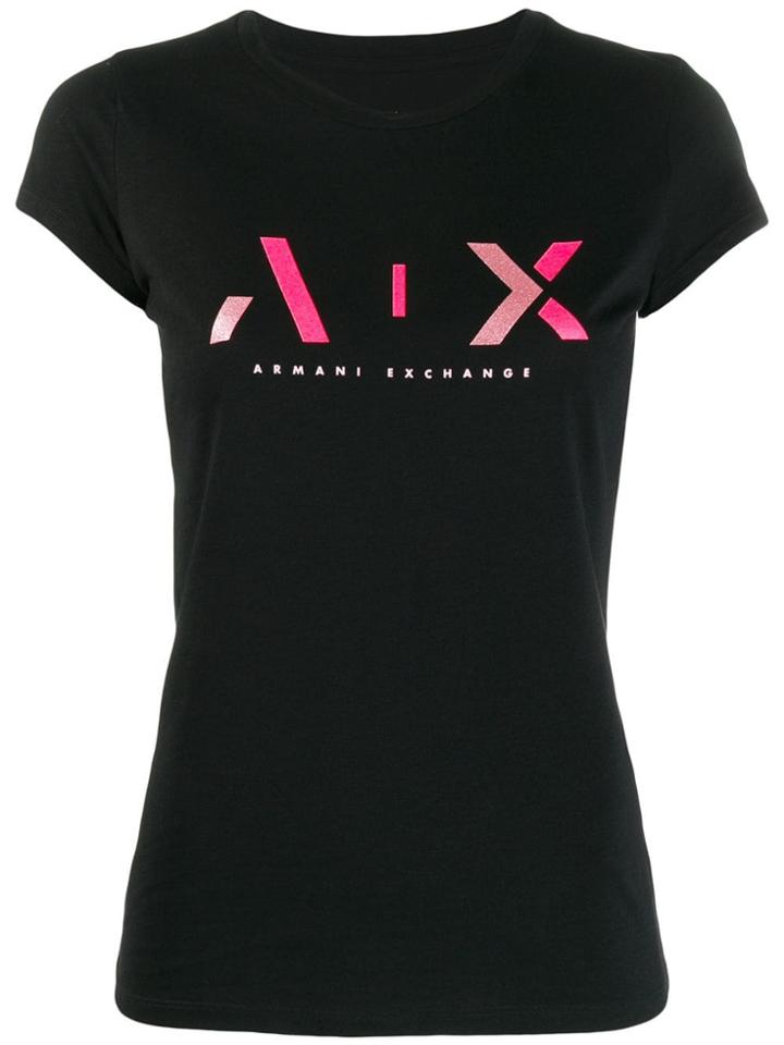 Armani Exchange Logo Print T-shirt - Black