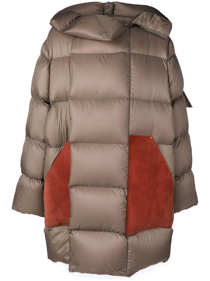 Rick Owens Sisy Hooded Puffer Coat - Brown