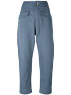 Isabel Marant Étoile - High Waisted Trousers - Women - Cotton - 40, Grey, Cotton