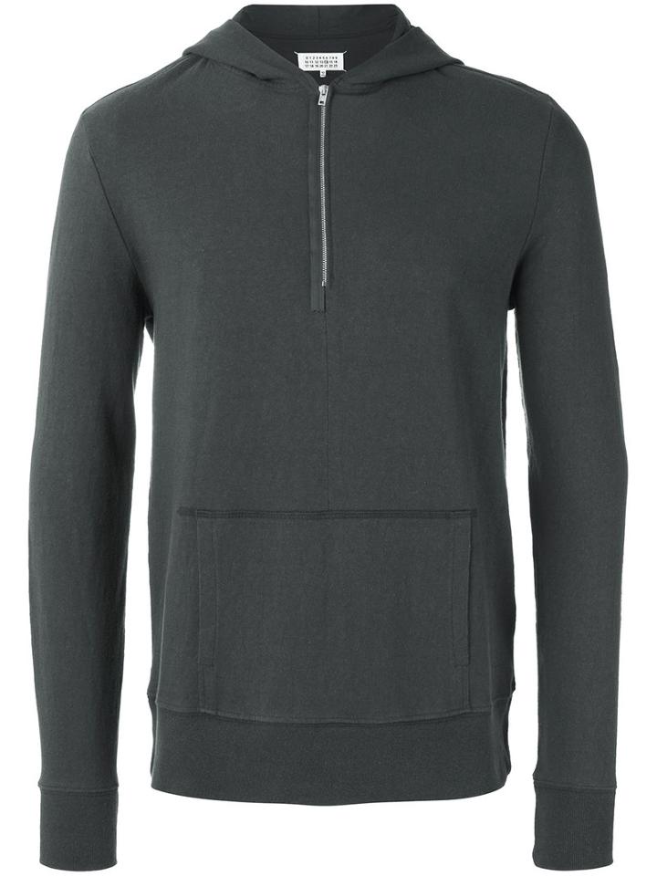 Maison Margiela Zip Front Hoodie, Men's, Size: 46, Black, Cotton