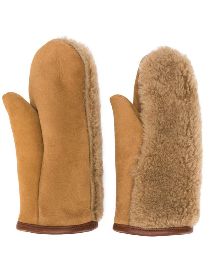 Ymc Panelled Mitten Gloves - Neutrals