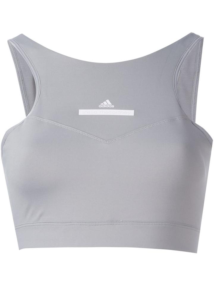Adidas By Stella Mccartney Sports Cropped Top, Women's, Size: Large, Grey, Polyester/spandex/elastane