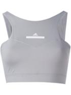 Adidas By Stella Mccartney Sports Cropped Top, Women's, Size: Large, Grey, Polyester/spandex/elastane