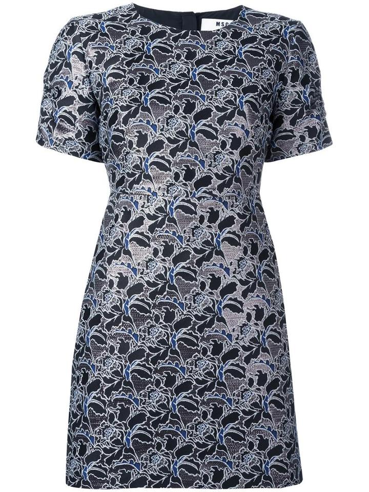 Msgm Floral Jacquard Dress, Women's, Size: 44, Black, Polyester