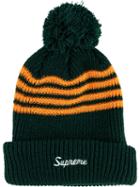 Supreme 4-stripe Loose Gauge Beanie - Green