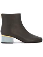 Marni Charcoal Leather Amazzo 50 Ankle Boots - Grey