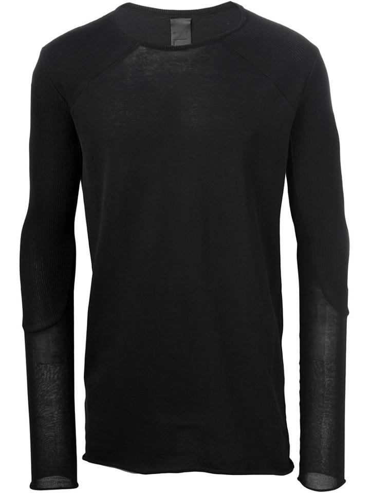 10sei0otto Ribbed Panel Semi Sheer Jumper
