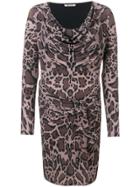 Roberto Cavalli Animal Print Fitted Dress - Brown