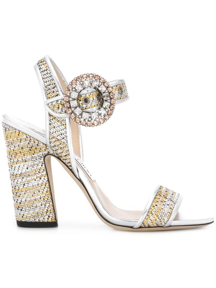 Jimmy Choo Mischa Woven Sandals - Metallic