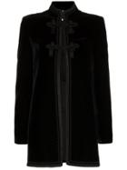Saint Laurent Tasselled Mandarin Collar Silk Jacket - Black