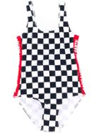 Mc2 Saint Barth Kids Checkered Swim Suit - White