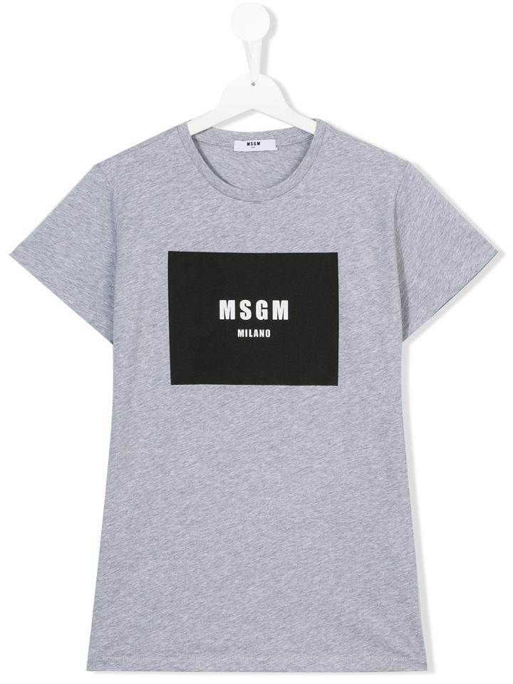 Msgm Kids Print T-shirt, Boy's, Size: 14 Yrs, Grey