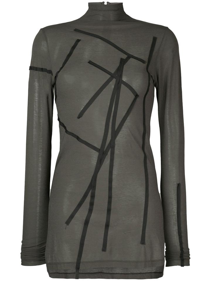 Taylor Long Turtleneck Top - Grey