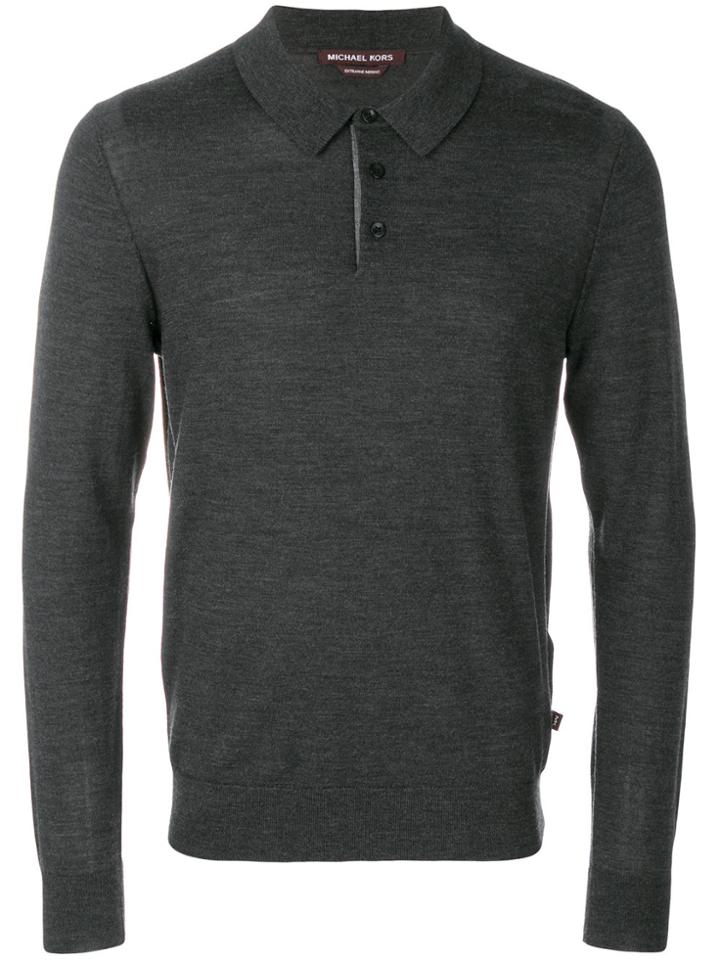 Michael Kors Longsleeved Polo Shirt - Grey
